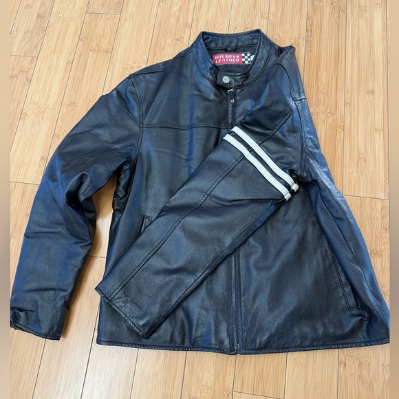 Wilson Leather Motorcycle Jacket Mens - Picture 1 of 5